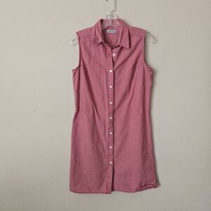 VINTAGE Marsh Landing Red Gingham Sleeveless Button-Front Mini Dress